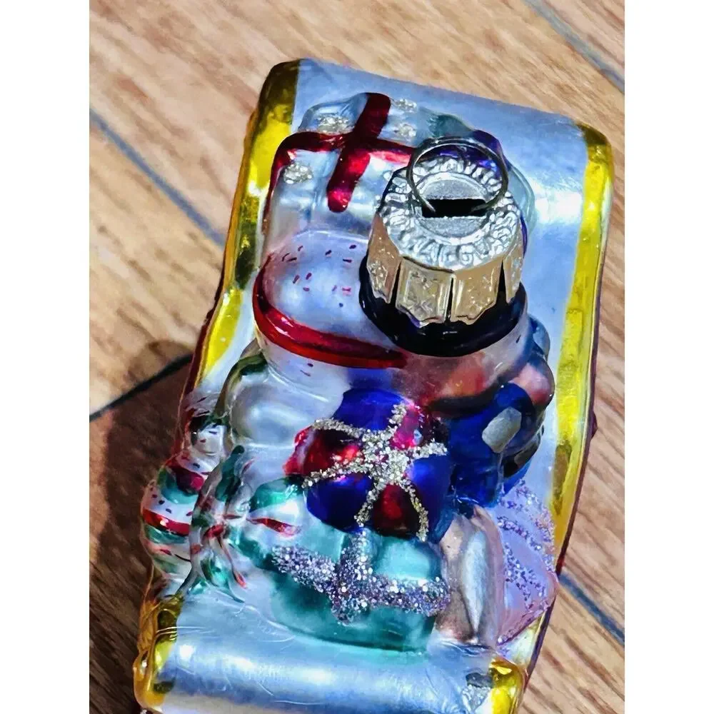 mercury‎ glass sleigh ornament